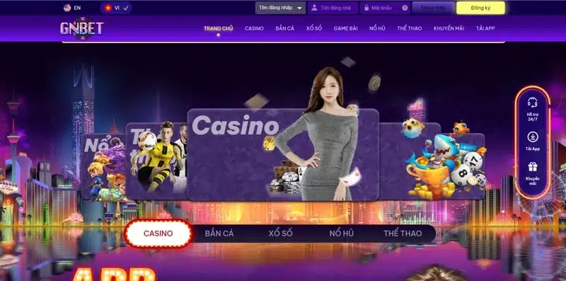 GNBET - Trải nghiệm casino trực tuyến đỉnh cao